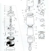 Parts diagram for Flygt pump model 2052