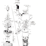 Parts diagram for Flygt pump model 2102