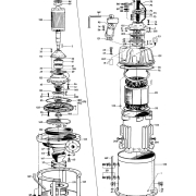 Parts diagram for Flygt pump model 2201.320.ST