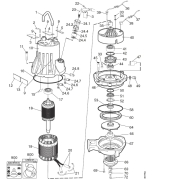 Parts diagram for Flygt pump model 3085.172