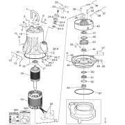 Parts diagram for Flygt pump model 3085.182