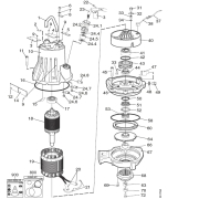 Parts diagram for Flygt pump model 3085.891