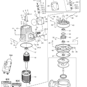 Parts diagram for Flygt pump model 3102.180