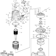 Parts diagram for Flygt pump model 3127.090
