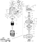 Parts diagram for Flygt pump model 3127.890