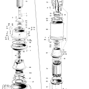 Parts diagram for Flygt pump model 3201.180