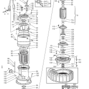 Parts diagram for Flygt pump model 3300.091