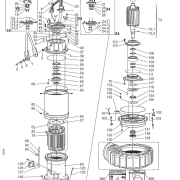Parts diagram for Flygt pump model 3300.280