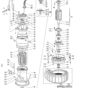 Parts diagram for Flygt pump model 3300.980